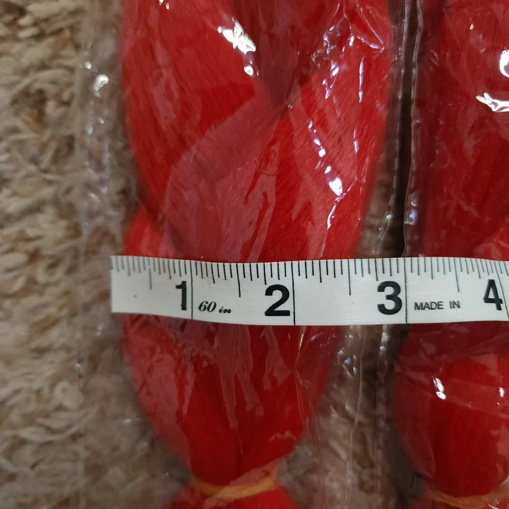 Unbranded Braiding Hair Women OS Red Jumbo Synthetic Extensions 2 Pack 22in